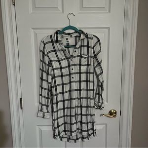 Old Navy Plaid Long Sleeve Shirt Dress